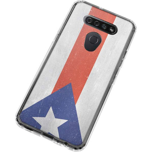 Puerto Rico Flag Distressed LG K51/Q51 Clear Case